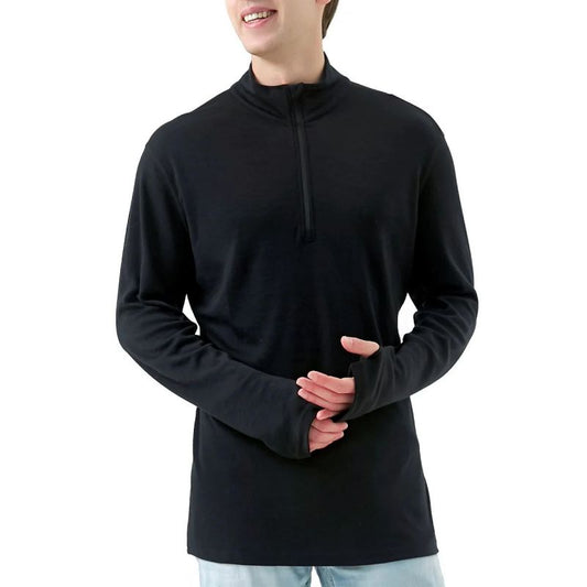 Men's 100% Merino Wool Base Layer 1/4 zip